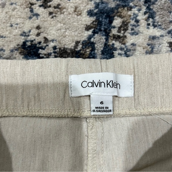 Calvin Klein Tan Pull-On Straight Leg Dress Pants Size 6 - Picture 5 of 8